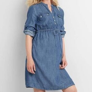 Gap Denim Maternity Utility Dress size Medium